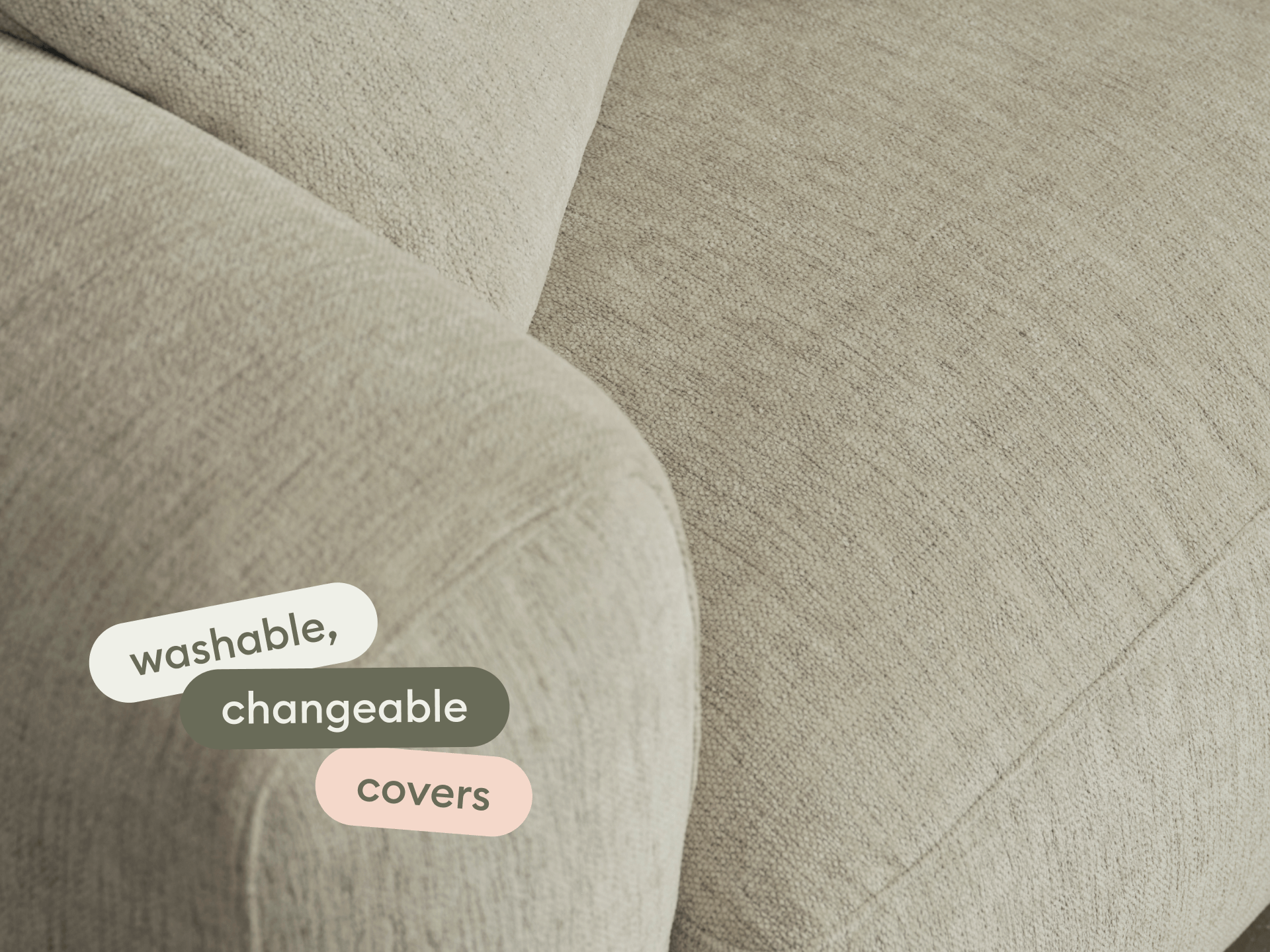 Torquay Modular Sofa - Regular / 2 Sections / Silver Sand (Luxe)