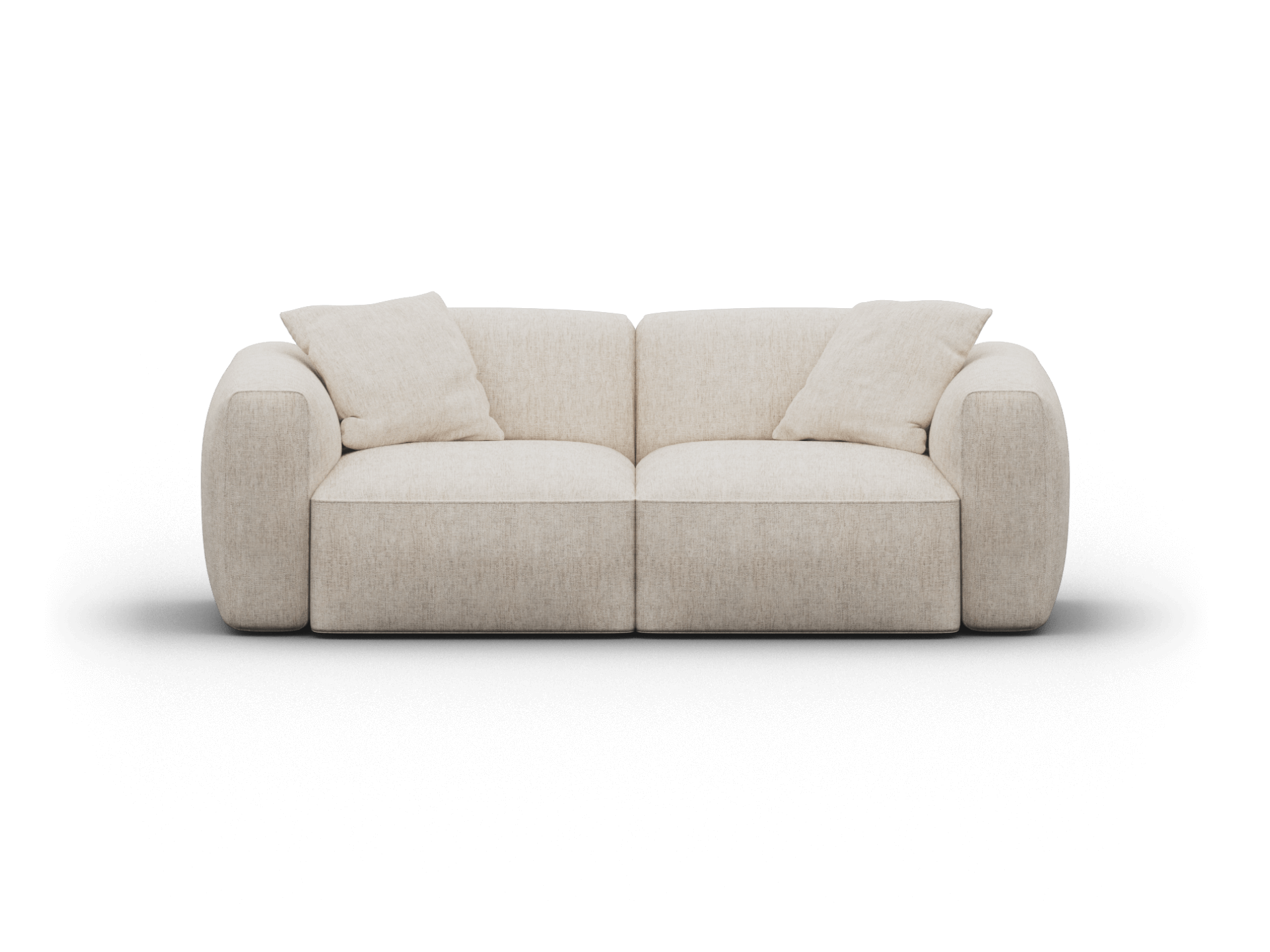 Torquay Modular Sofa - Regular / 2 Sections / Silver Sand (Luxe)