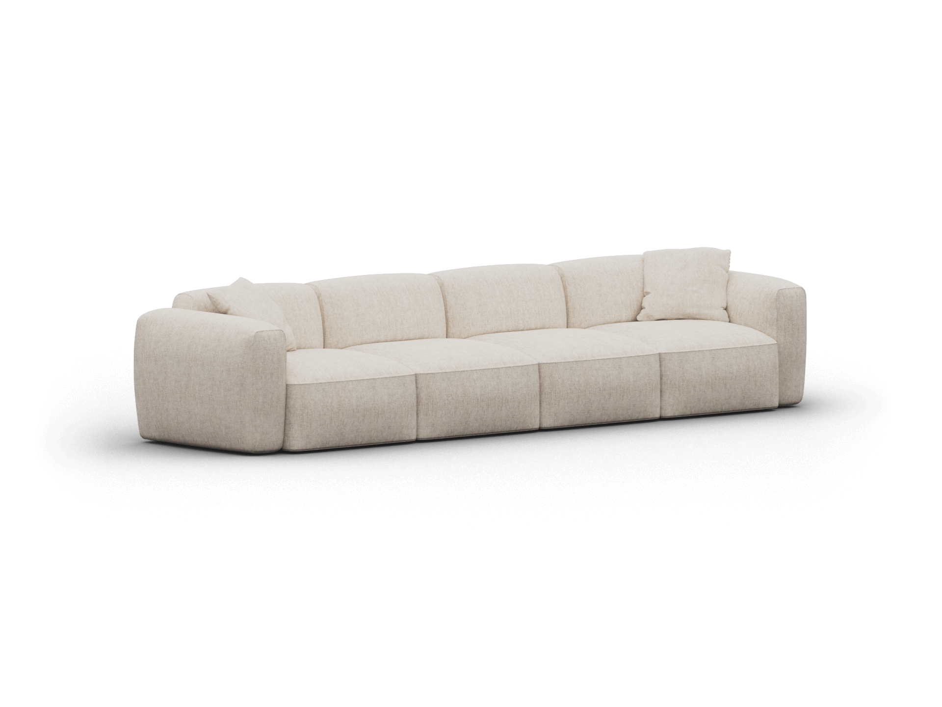 Luxurious beige modular sofa featuring plush upholstery and deep seating. Elegant and contemporary design ideal for sophisticated living spaces.
