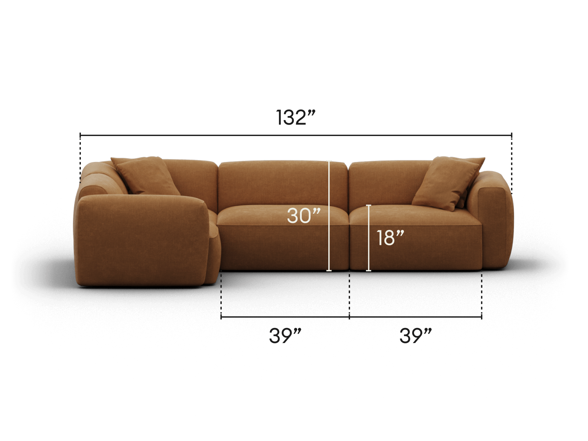 Luxury modular sectional sofa in rich brown upholstery, featuring deep cushions and plush armrests. Elegant addition to contemporary living spaces.