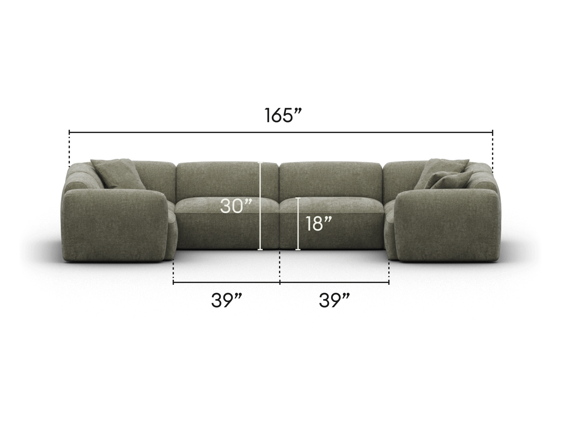 Elegant modern sectional sofa, upholstered in premium taupe fabric. Features plush cushions and deep seating. Perfect for a sophisticated living room.