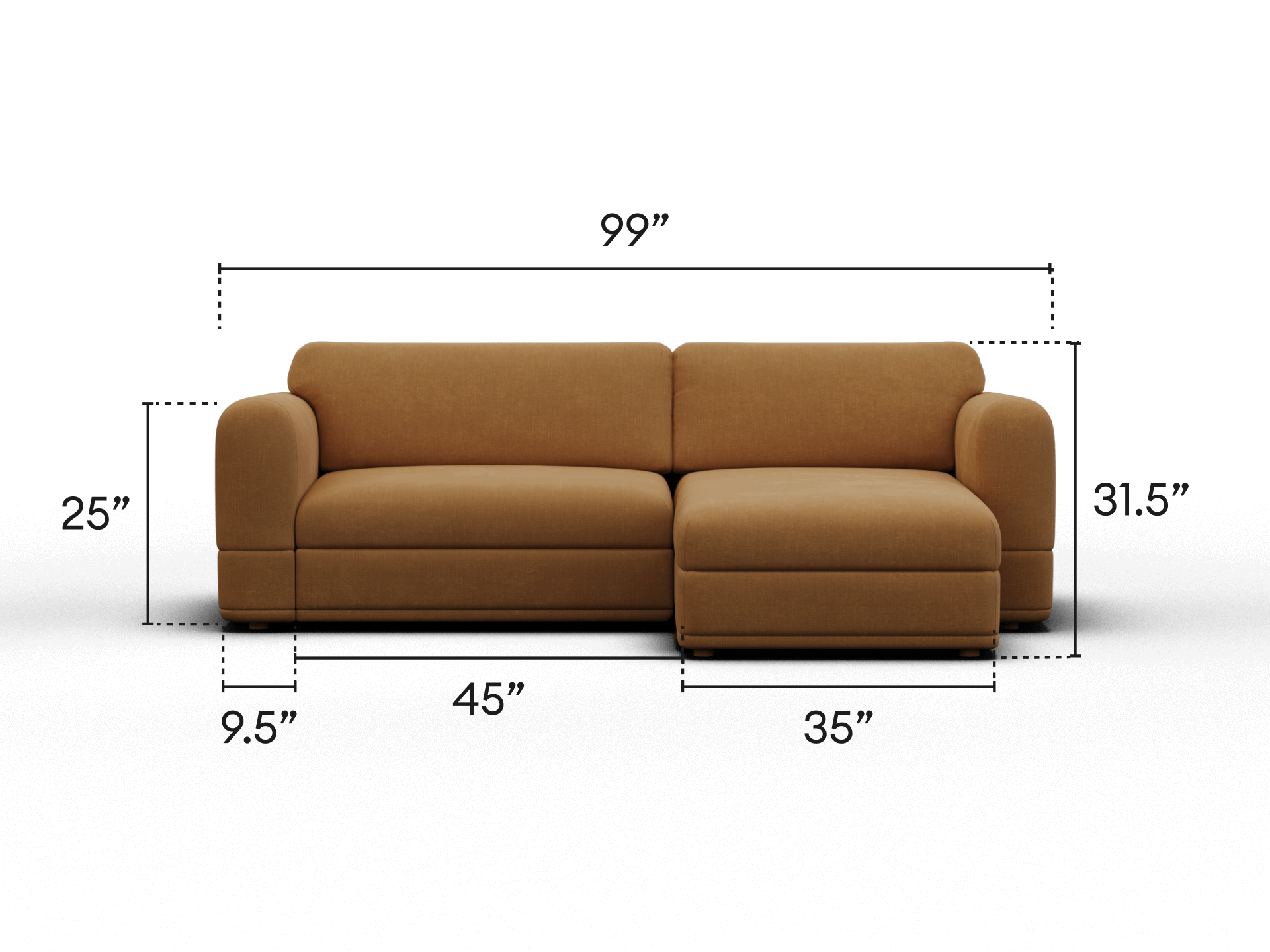 Wanda Sofa Bed - 99" Queen / Bronzed Aussie