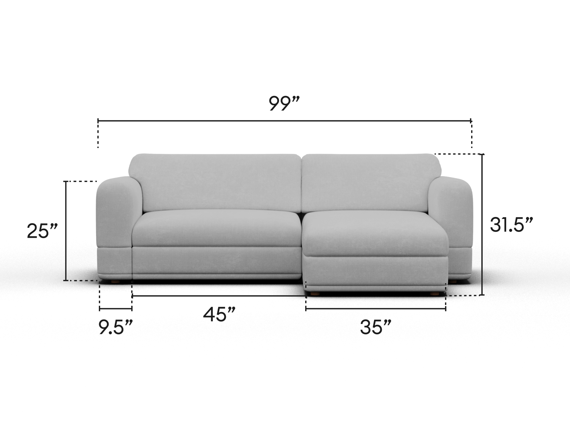 Wanda Sofa Bed - 99" Queen / Morning Fog