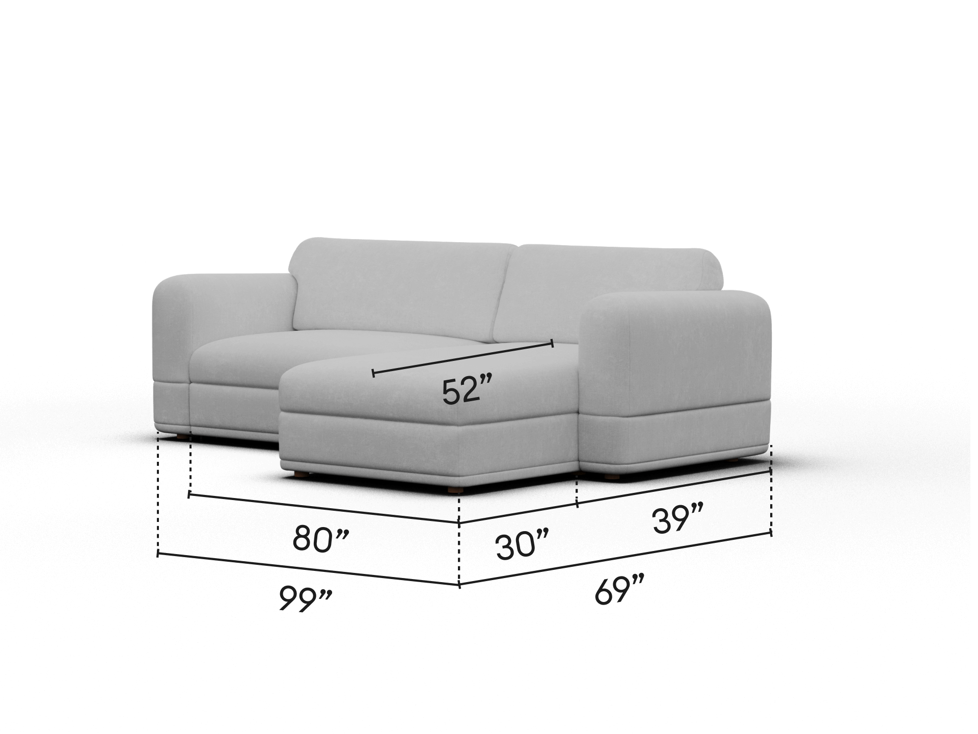 Wanda Sofa Bed - 99" Queen / Morning Fog
