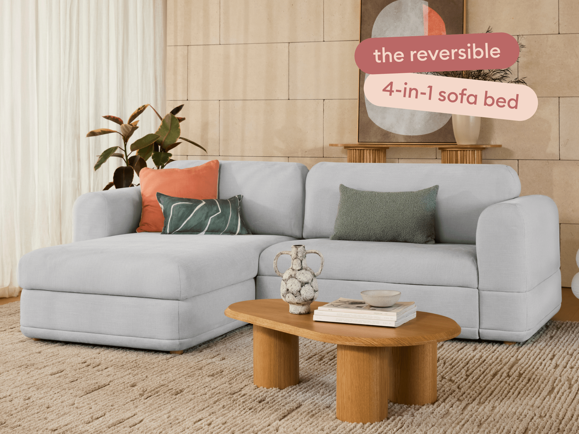 Wanda Sofa Bed - 99" Queen / Morning Fog