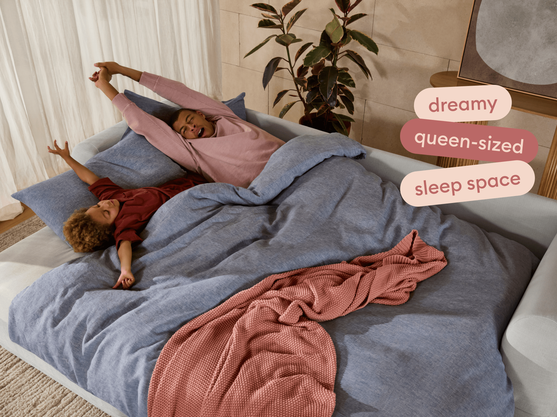 Wanda Sofa Bed - 99" Queen / Morning Fog