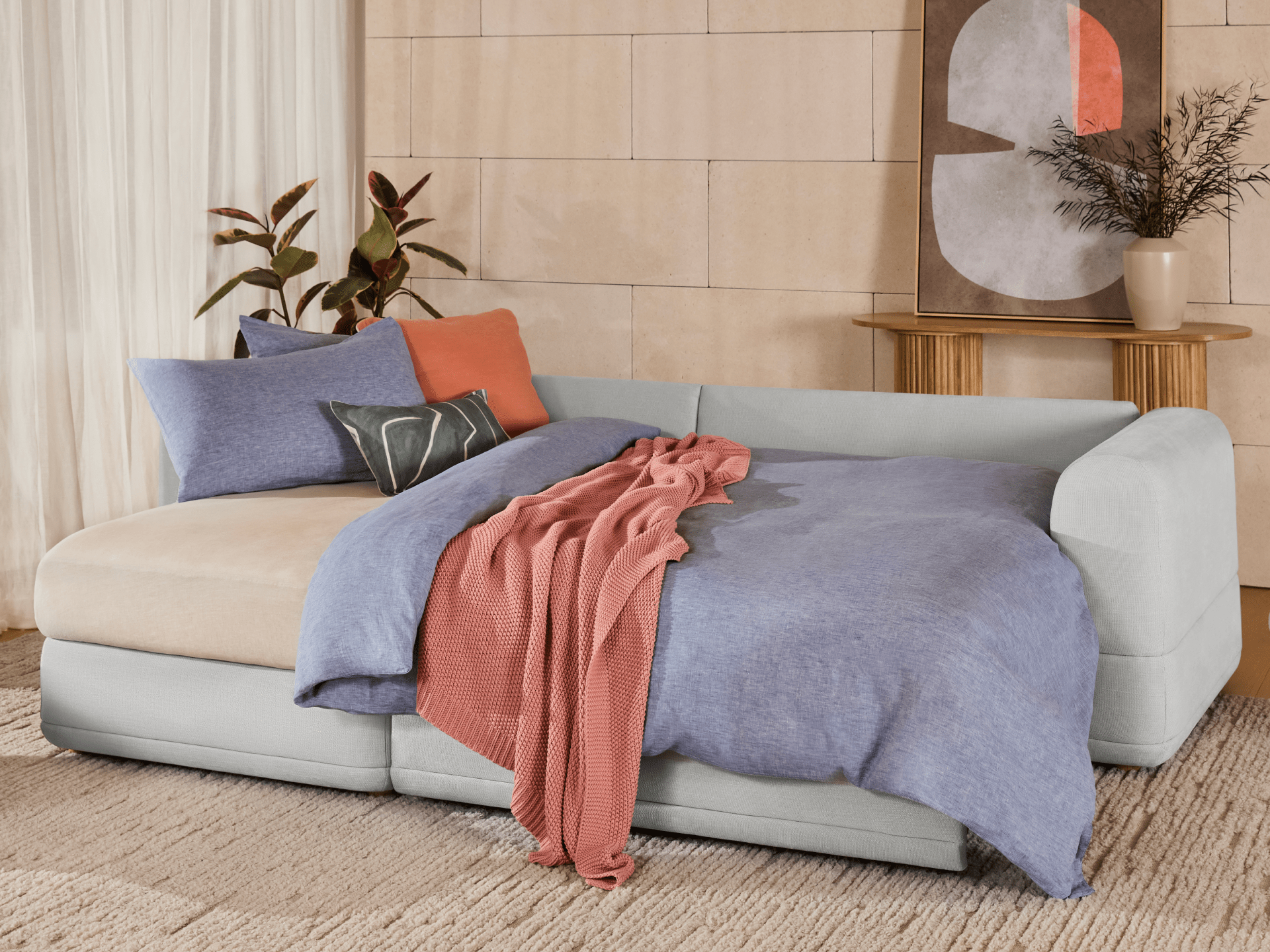 Wanda Sofa Bed - 99" Queen / Morning Fog