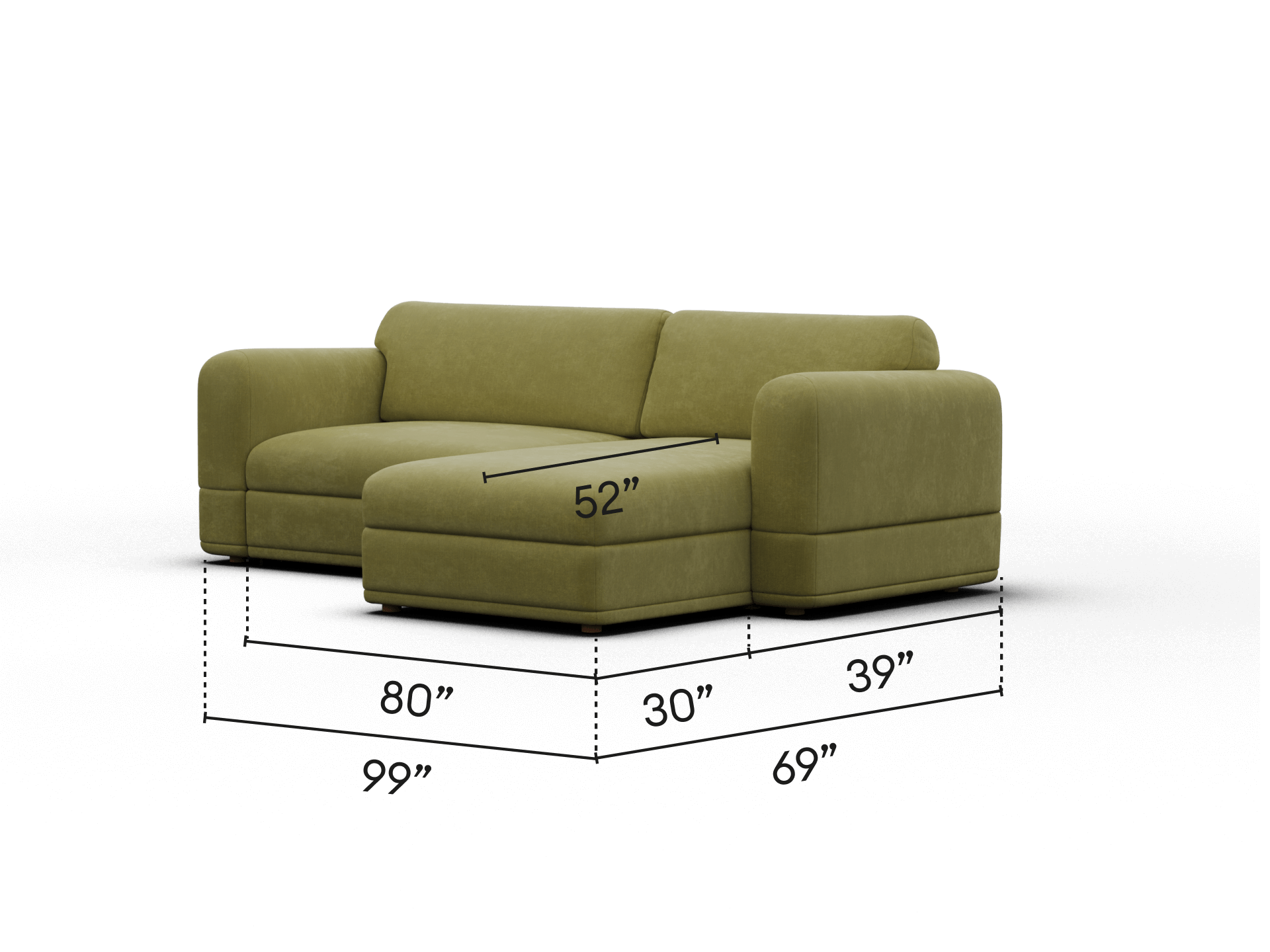 Wanda Sofa Bed - 99" Queen / Olive Butter