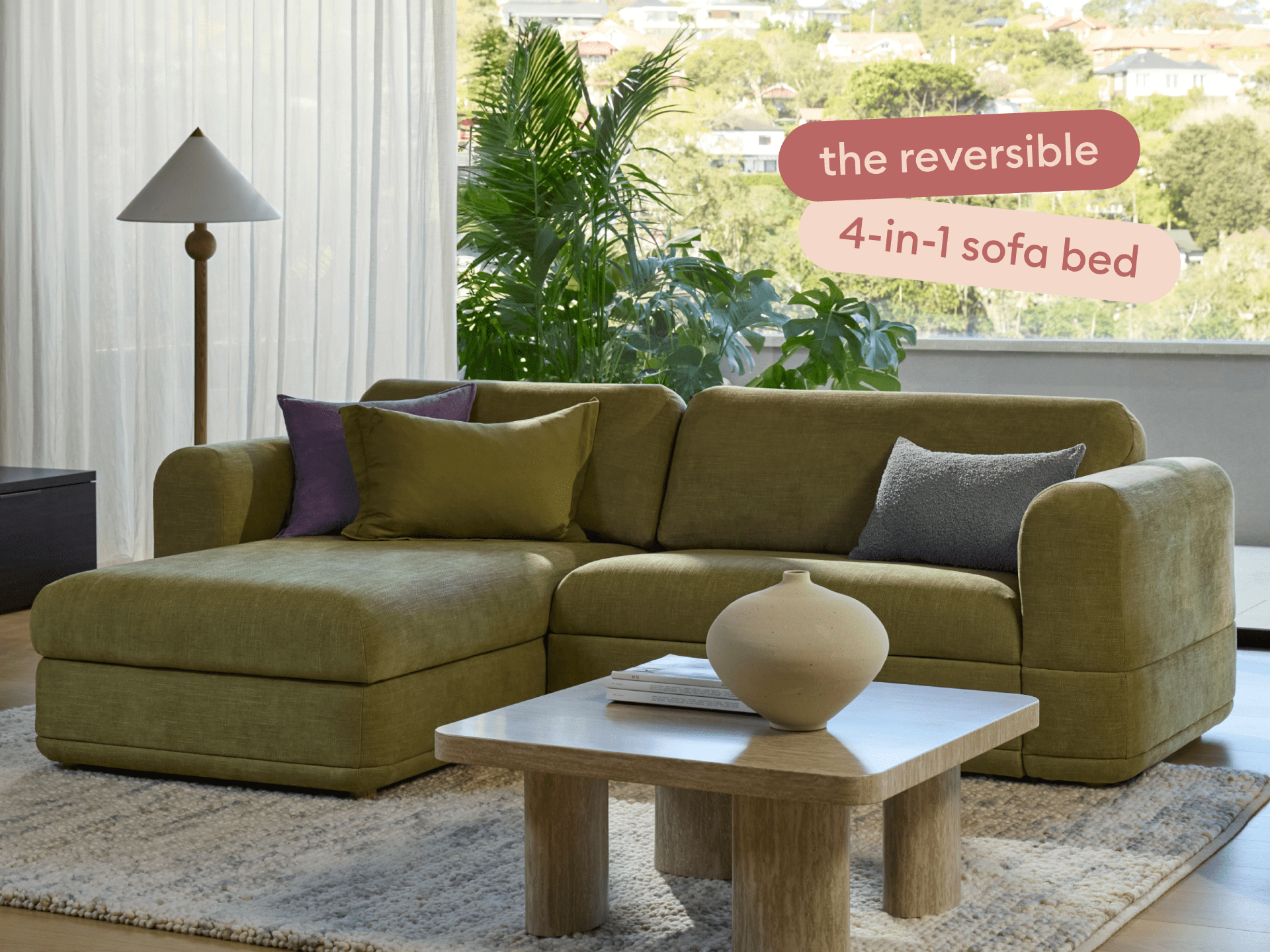 Wanda Sofa Bed - 99" Queen / Olive Butter