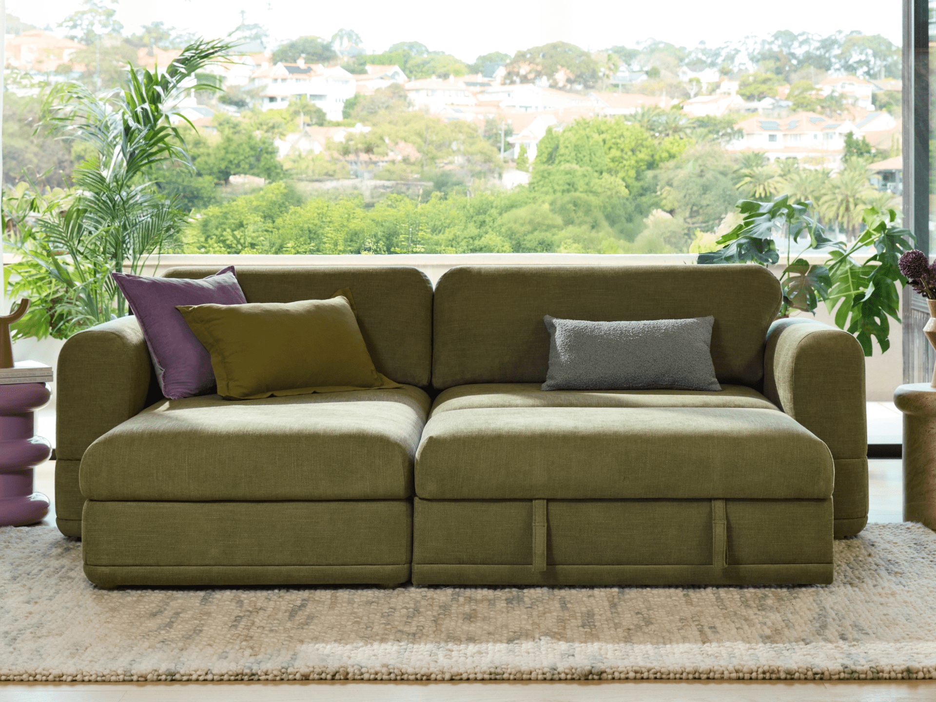 Wanda Sofa Bed - 99" Queen / Olive Butter