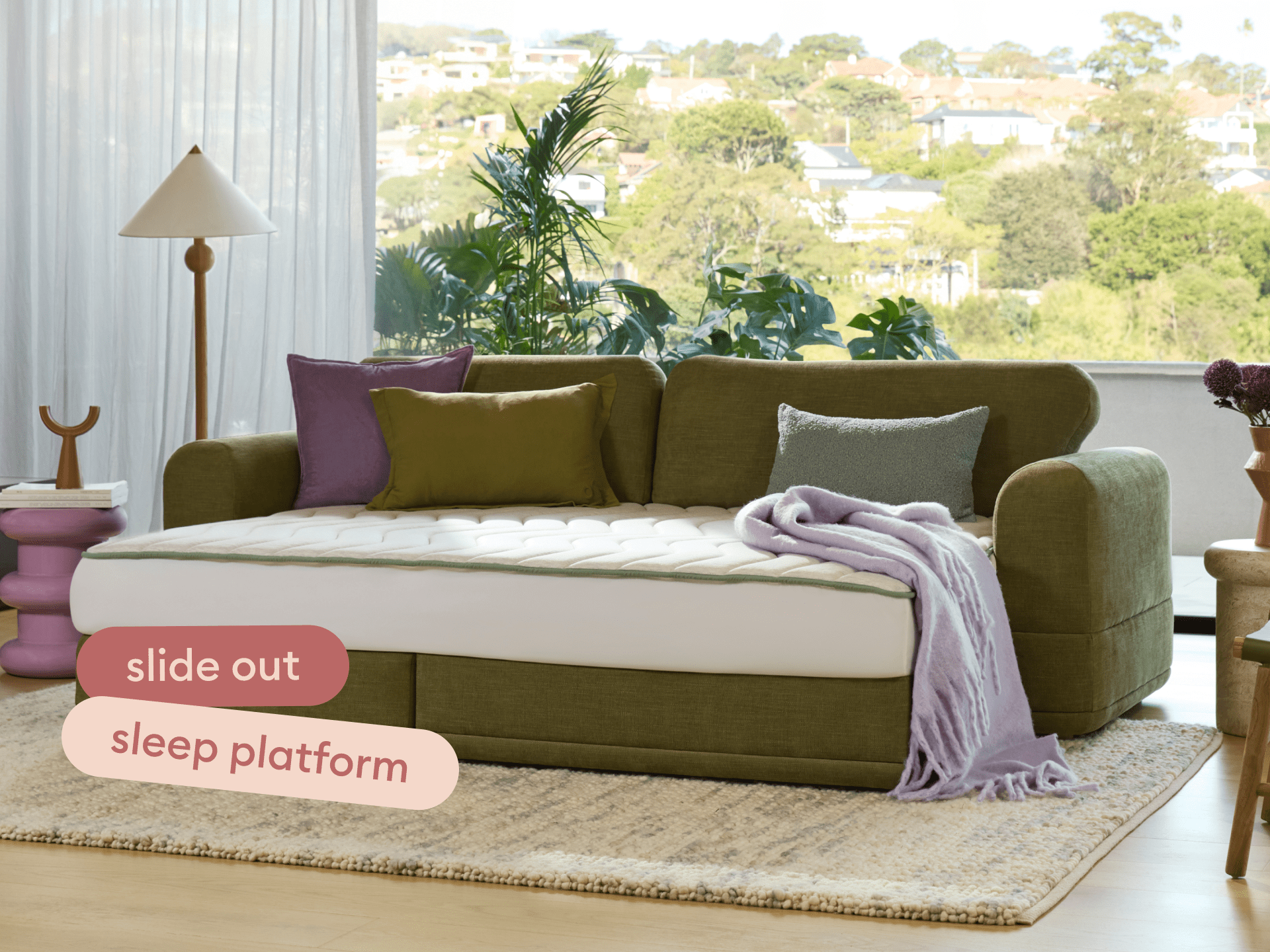 Wanda Sofa Bed - 99" Queen / Olive Butter