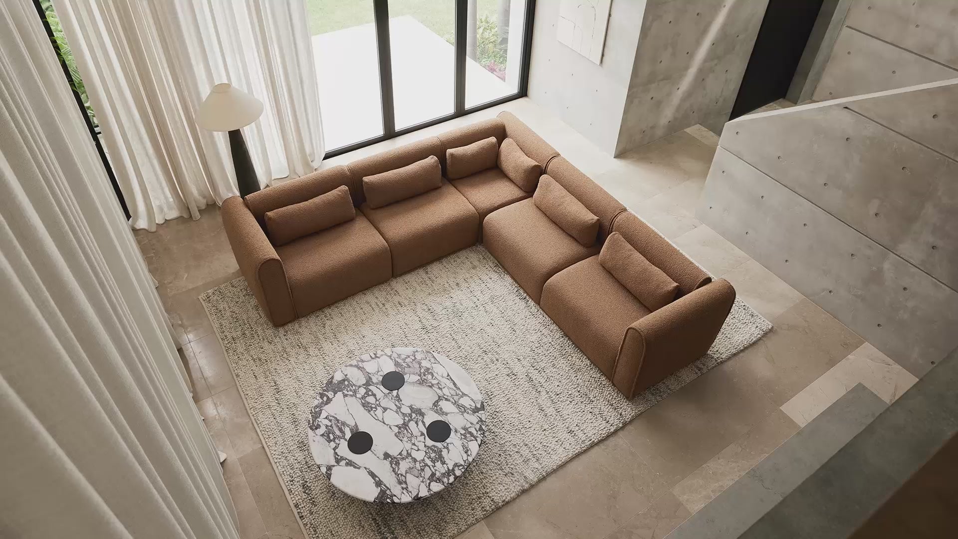 Chaise / 3-Seater / Sand Dune (Luxe)