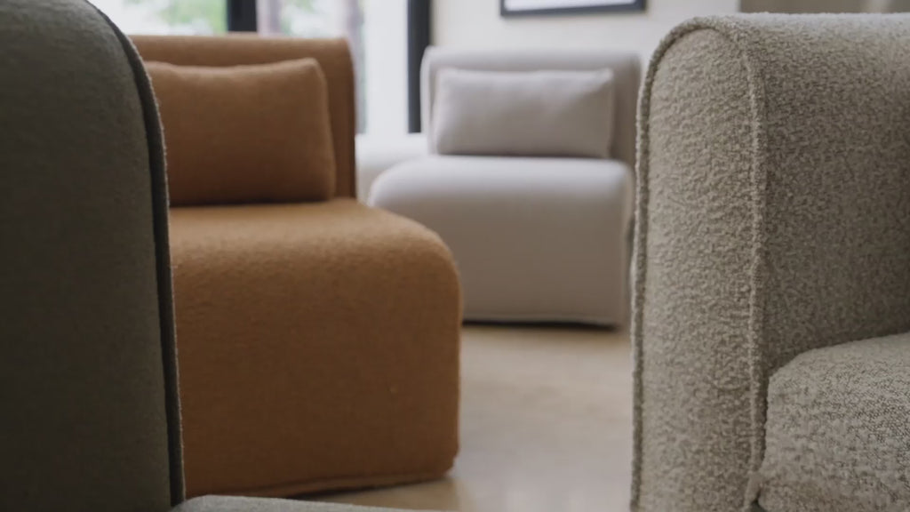 Bangalow Modular Sofa shown in multiple colors and configurations